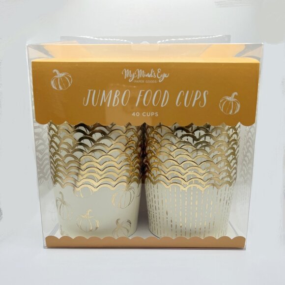 NEW 2x My Minds Eye Gold Foiled Pumpkin Jumbo Baking Cups - 40 Count - Picture 2 of 5